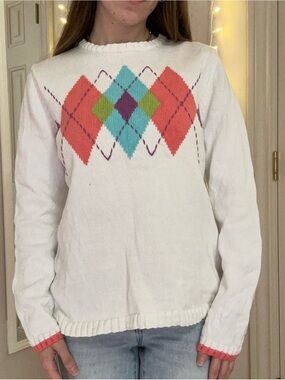 Vintage Karen Scott Argyle Sweater